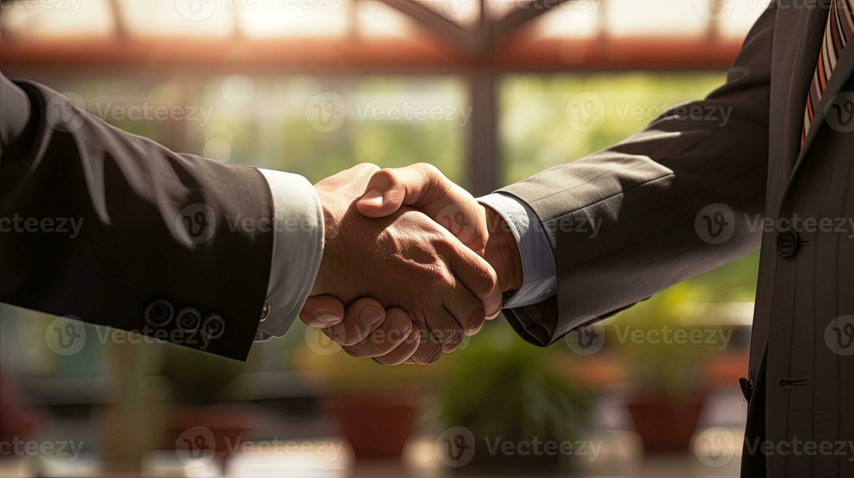 Corporate background with business hands, generated by AI photo