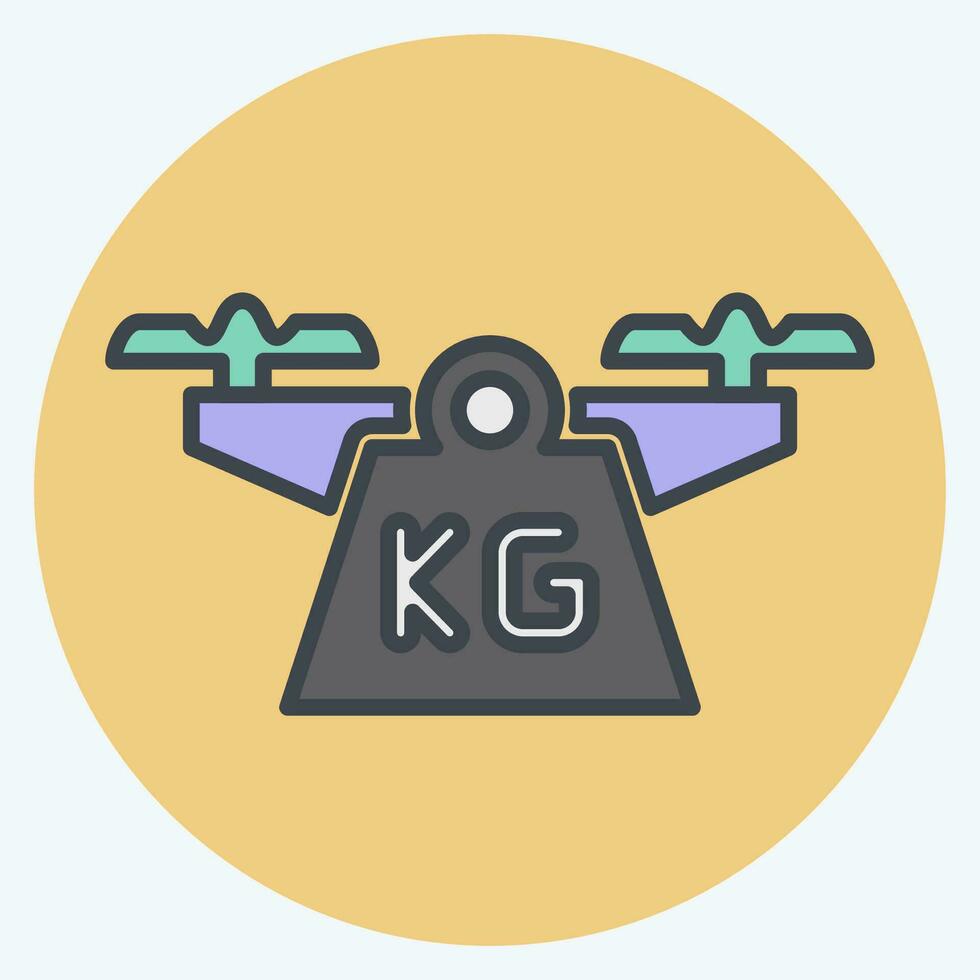 Icon Weight. related to Drone symbol. color mate style. simple design editable. simple illustration vector