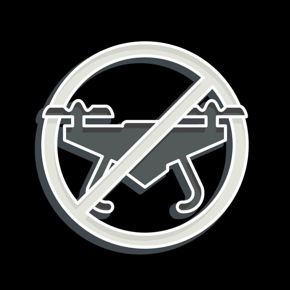 Icon No Drone Zone. related to Drone symbol. glossy style. simple design editable. simple illustration vector