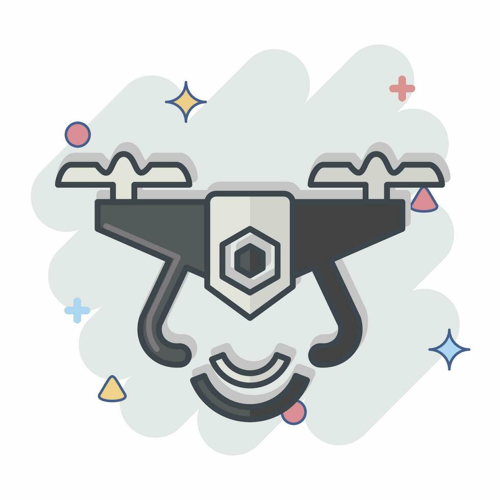 Icon Drone. related to Drone symbol. comic style. simple design editable. simple illustration vector