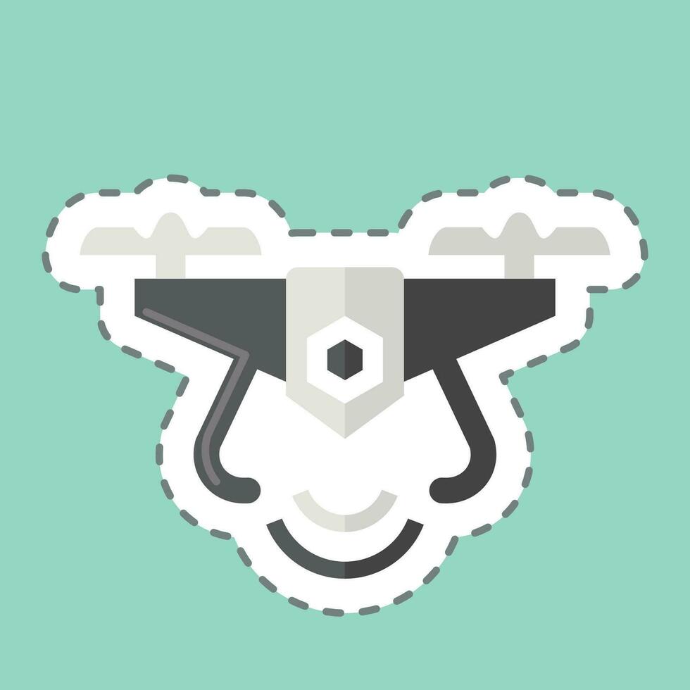 Sticker line cut Navigation. related to Drone symbol. simple design editable. simple illustration vector