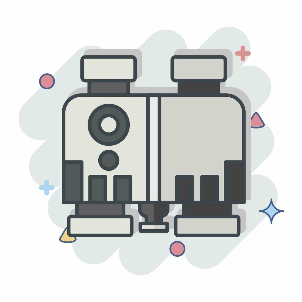 Icon Binocular. related to Military symbol. comic style. simple design editable. simple illustration vector