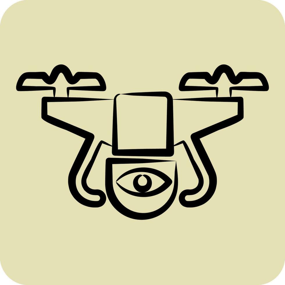 Icon Surveillance Drone. related to Drone symbol. hand drawn style. simple design editable. simple illustration vector