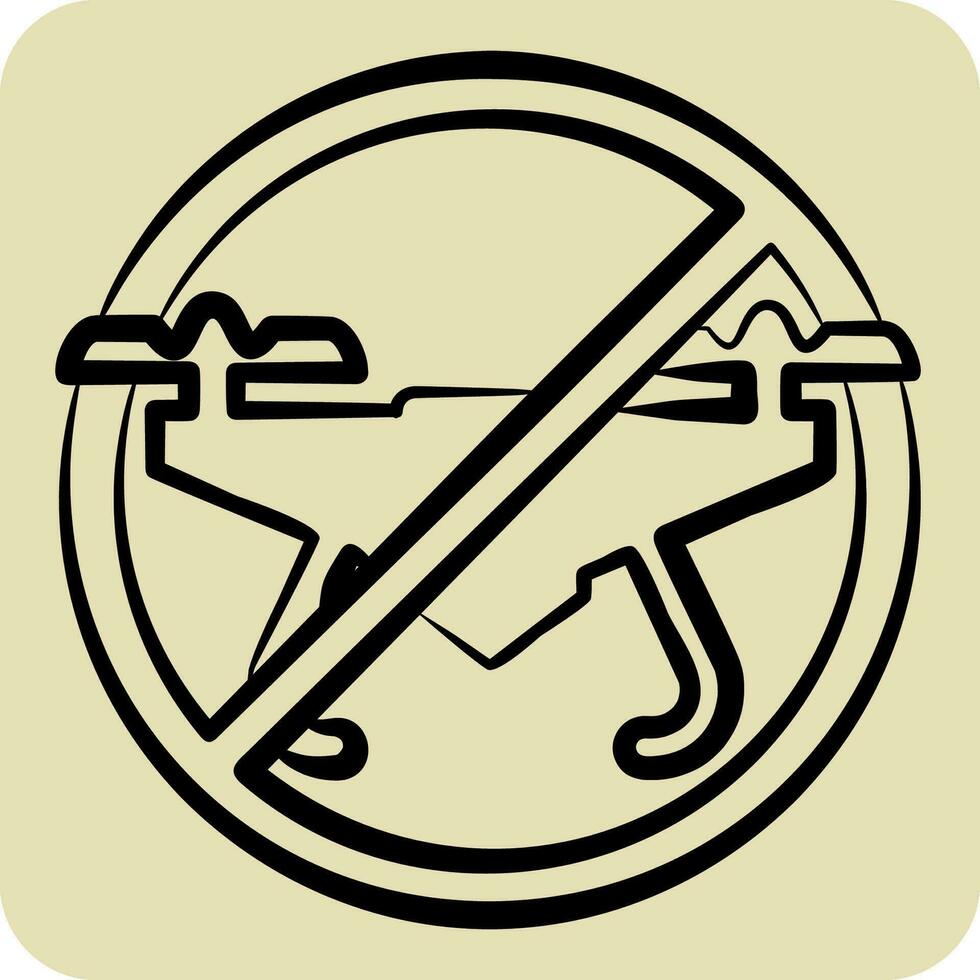 Icon No Drone Zone. related to Drone symbol. hand drawn style. simple design editable. simple illustration vector