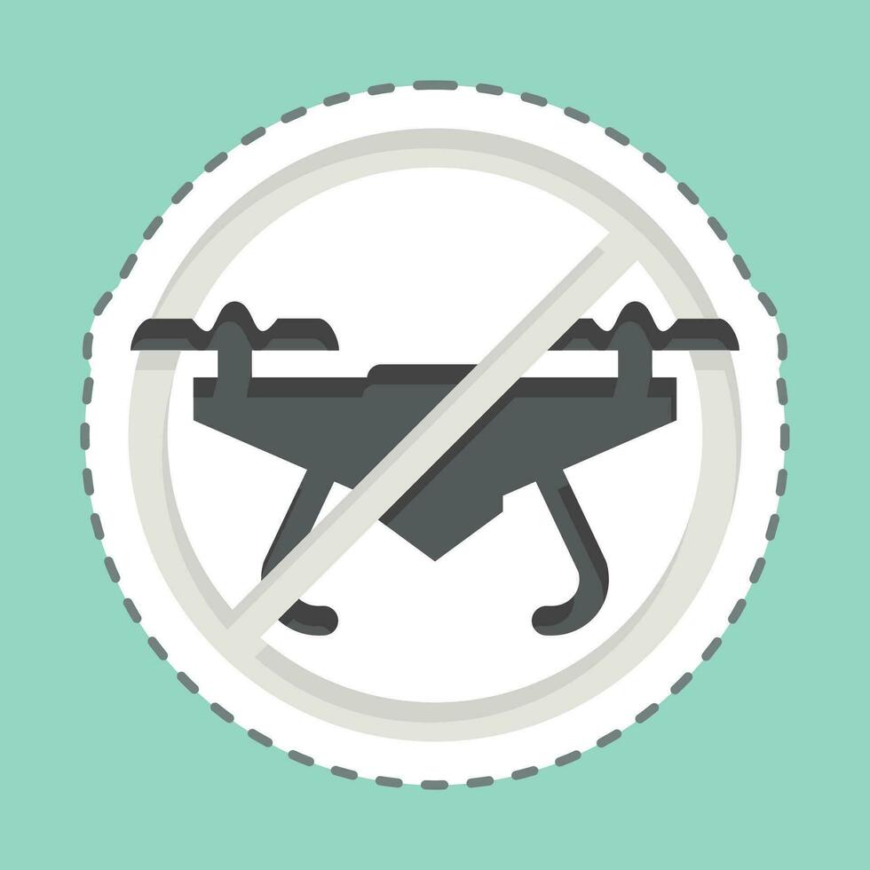 Sticker line cut No Drone Zone. related to Drone symbol. simple design editable. simple illustration vector