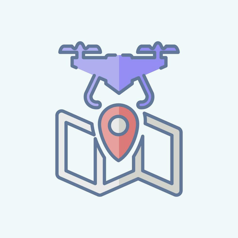 Icon Navigation. related to Drone symbol. doodle style. simple design editable. simple illustration vector