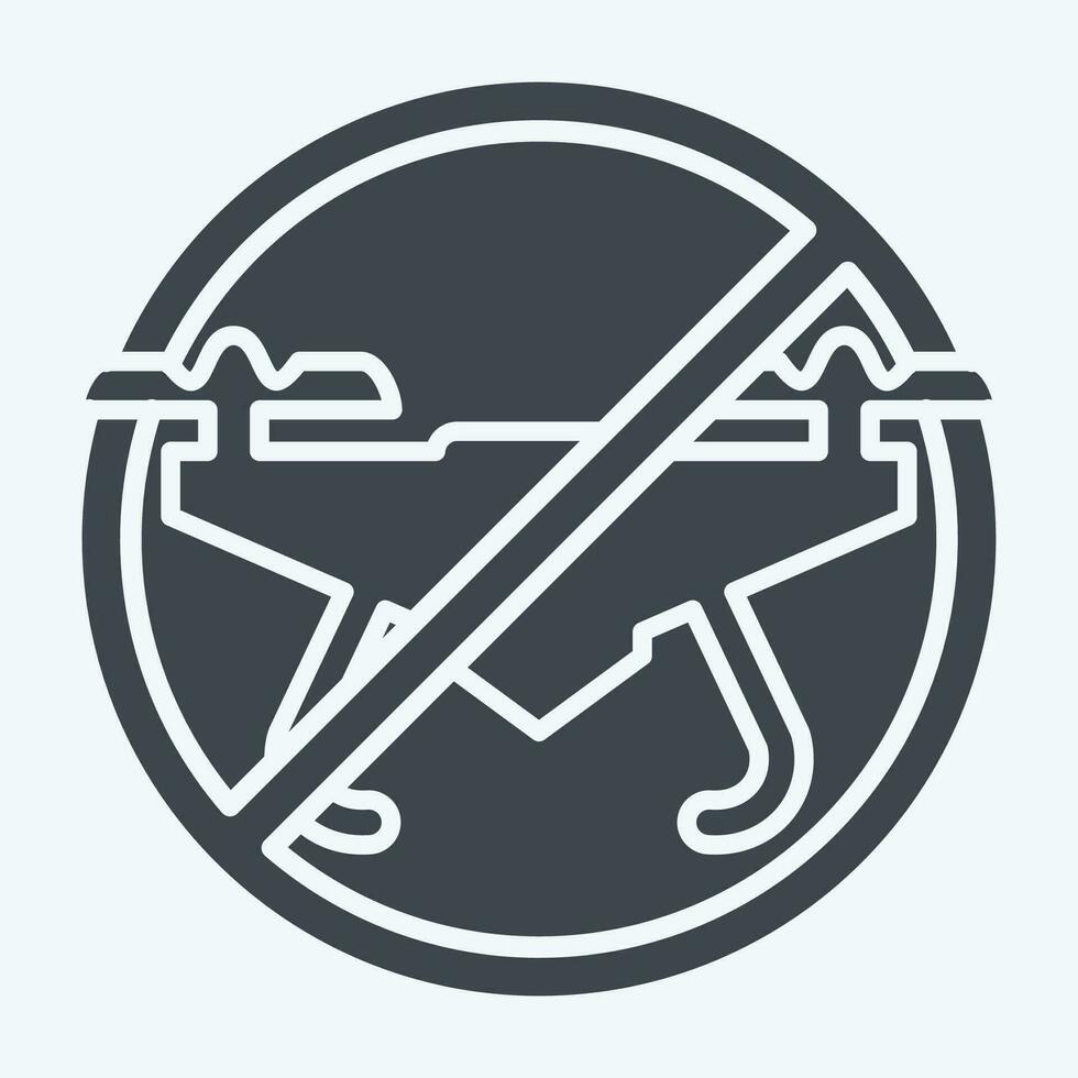 Icon No Drone Zone. related to Drone symbol. glyph style. simple design editable. simple illustration vector