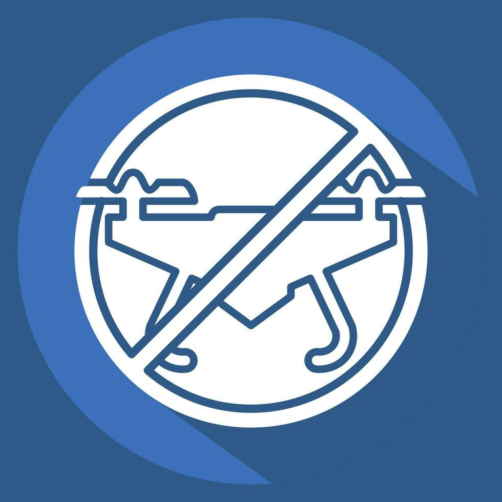 Icon No Drone Zone. related to Drone symbol. long shadow style. simple design editable. simple illustration vector