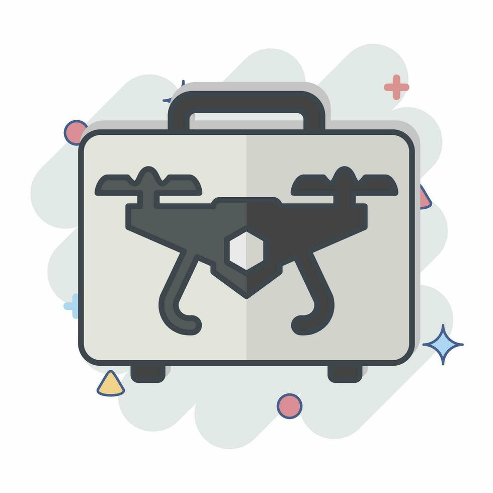 Icon Drone Case. related to Drone symbol. comic style. simple design editable. simple illustration vector