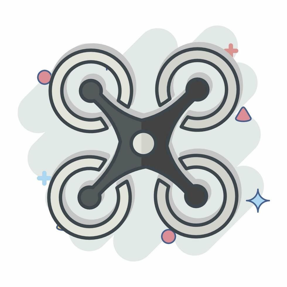 Icon Quadcopter. related to Drone symbol. comic style. simple design editable. simple illustration vector