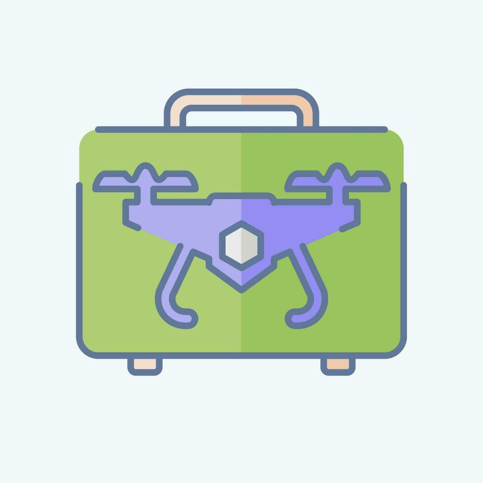 Icon Drone Case. related to Drone symbol. doodle style. simple design editable. simple illustration vector
