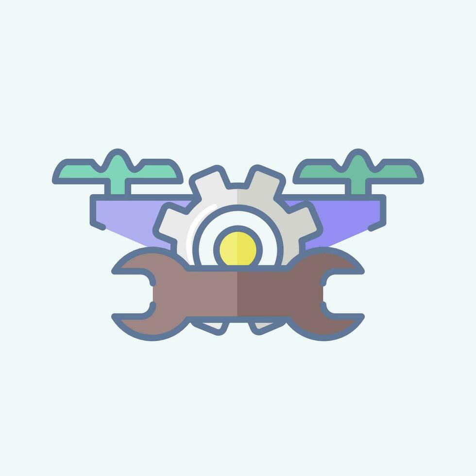 Icon Maintenance and Repair. related to Drone symbol. doodle style. simple design editable. simple illustration vector