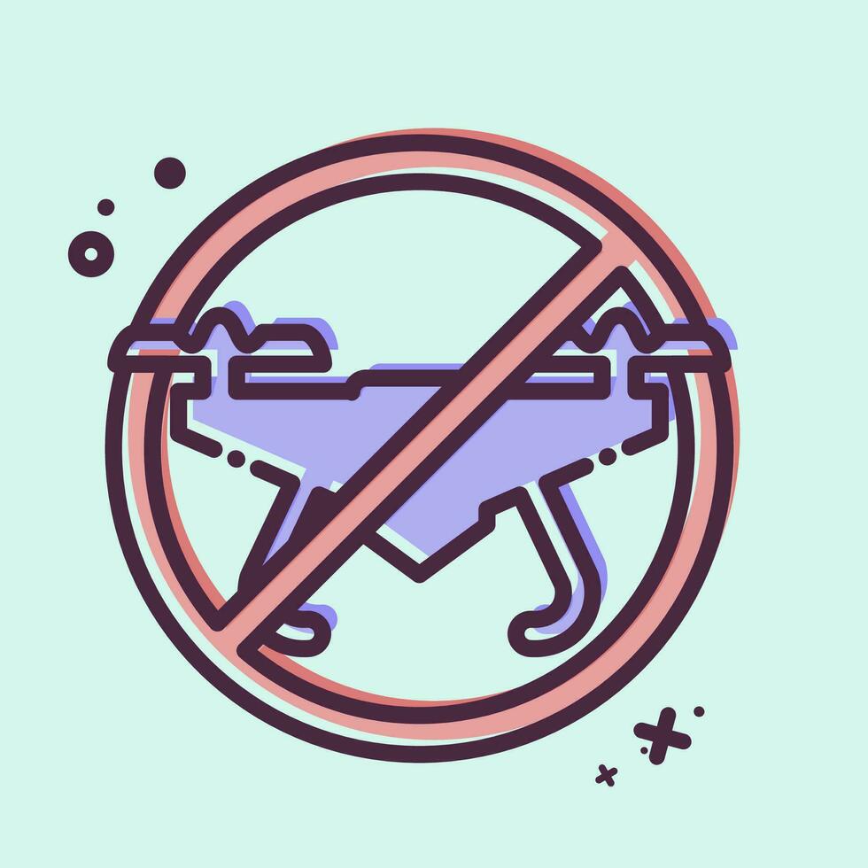 Icon No Drone Zone. related to Drone symbol. MBE style. simple design editable. simple illustration vector