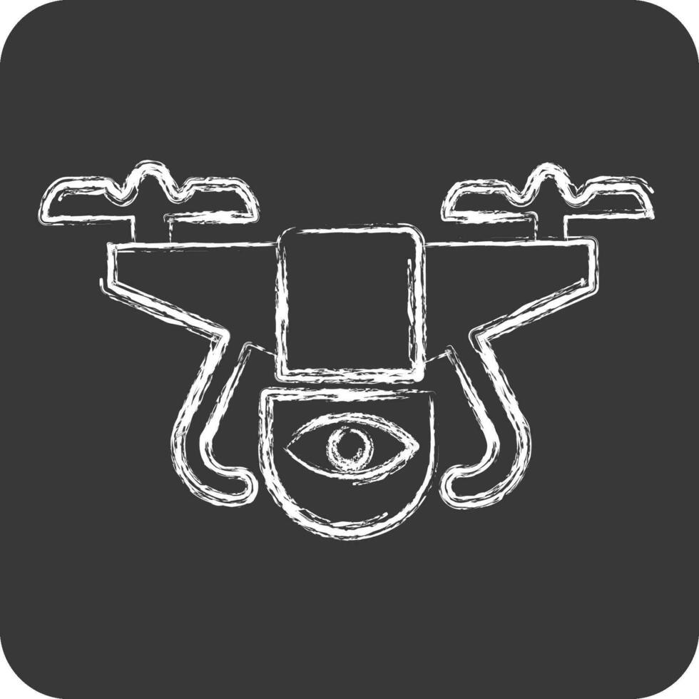 Icon Surveillance Drone. related to Drone symbol. chalk Style. simple design editable. simple illustration vector