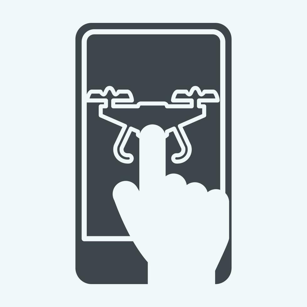Icon Mobile App. related to Drone symbol. glyph style. simple design editable. simple illustration vector