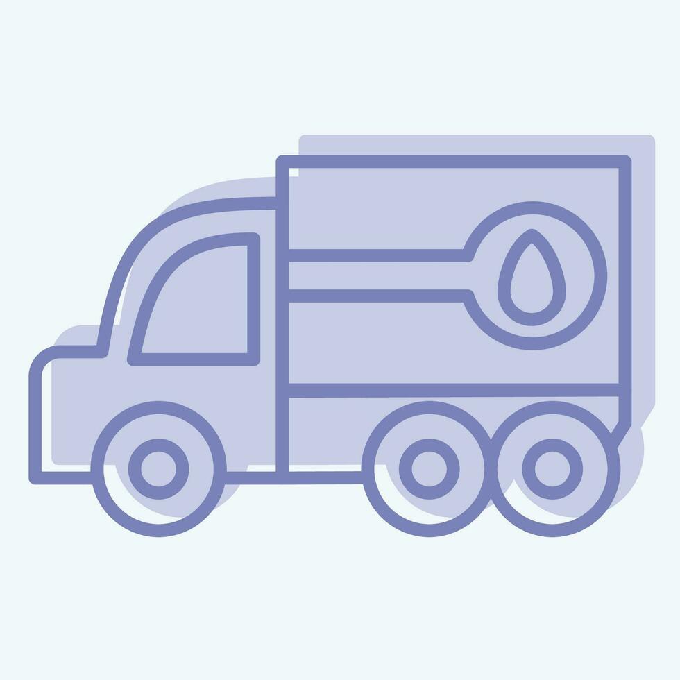 icono combustible camión. relacionado a construcción vehículos símbolo. dos tono estilo. sencillo diseño editable. sencillo ilustración vector