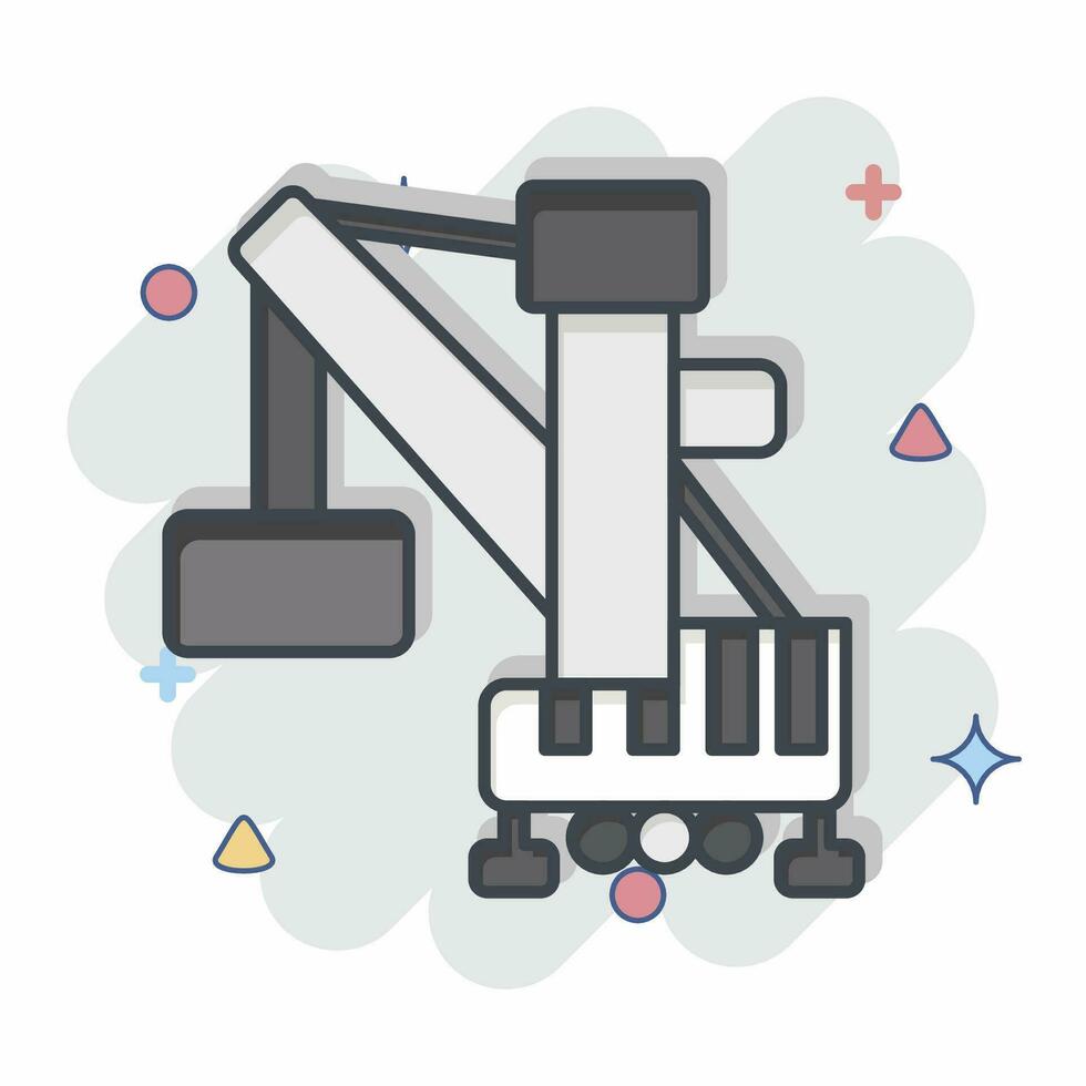 Icon Harbor Crane. related to Construction Vehicles symbol. comic style. simple design editable. simple illustration vector