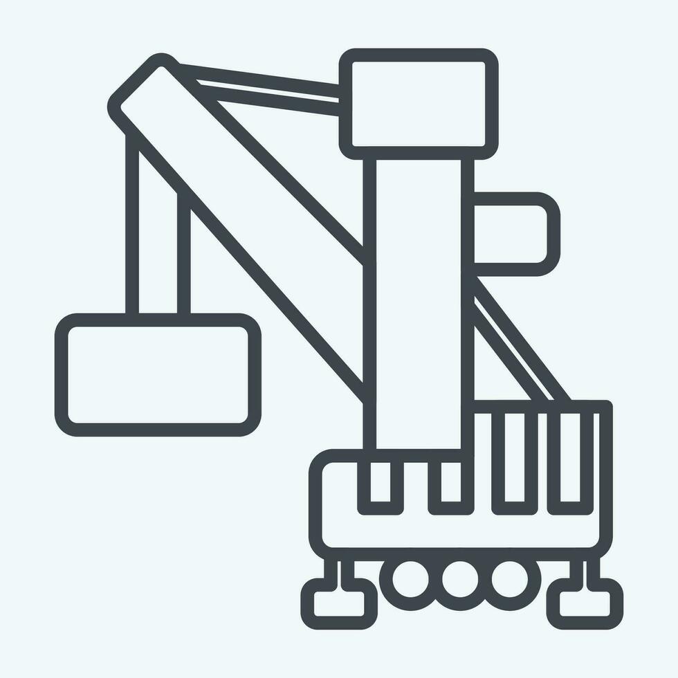 Icon Harbor Crane. related to Construction Vehicles symbol. line style. simple design editable. simple illustration vector