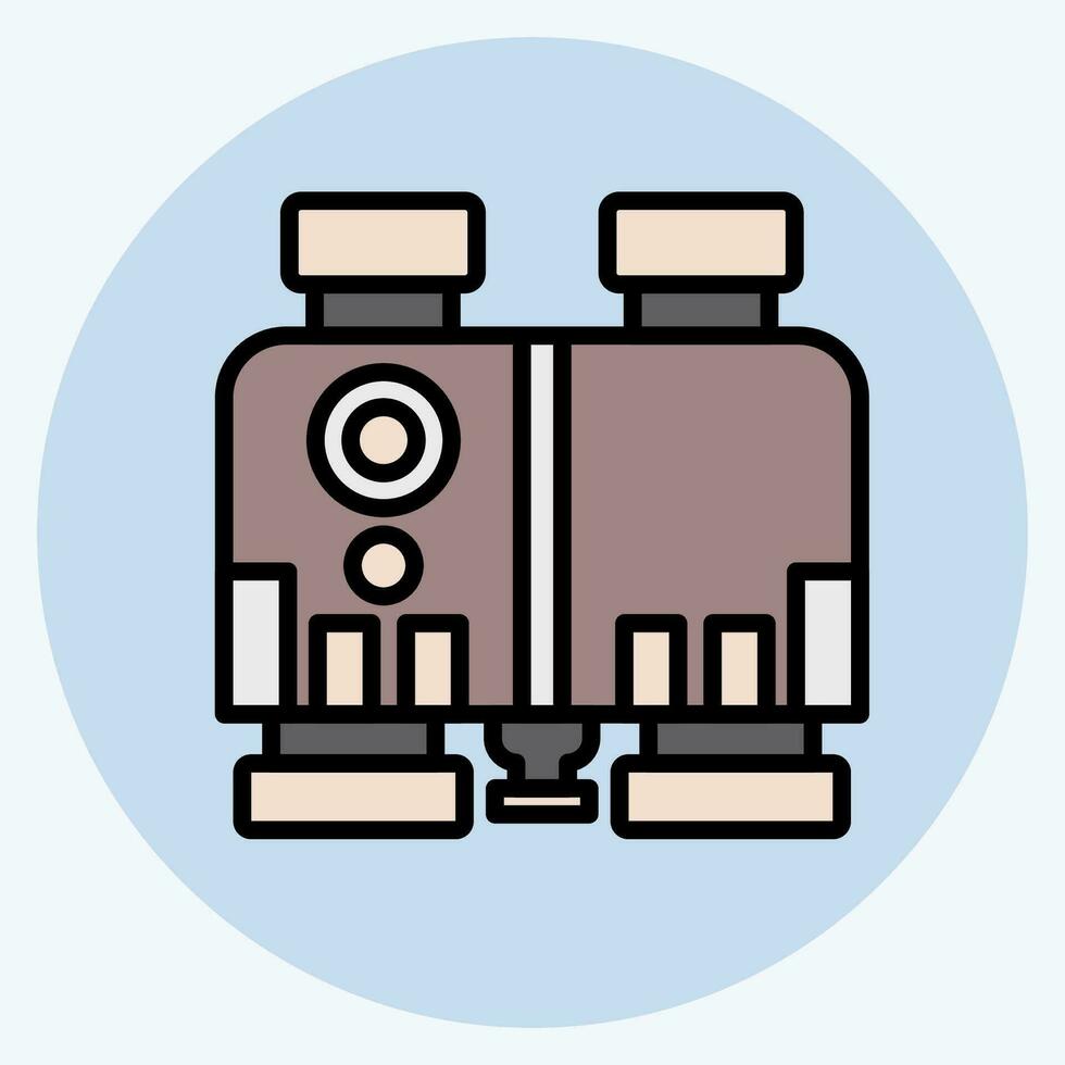 Icon Binocular. related to Military symbol. color mate style. simple design editable. simple illustration vector