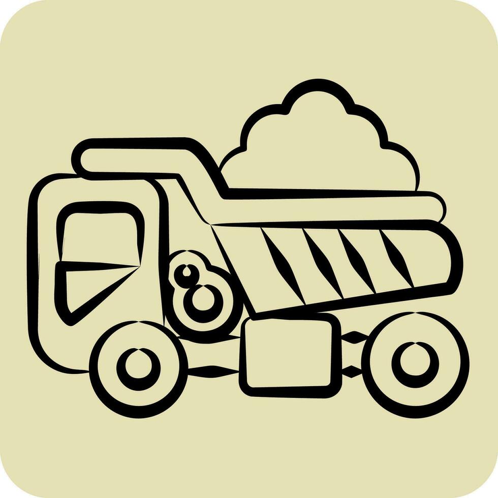 icono tugurio camión. relacionado a construcción vehículos símbolo. mano dibujado estilo. sencillo diseño editable. sencillo ilustración vector