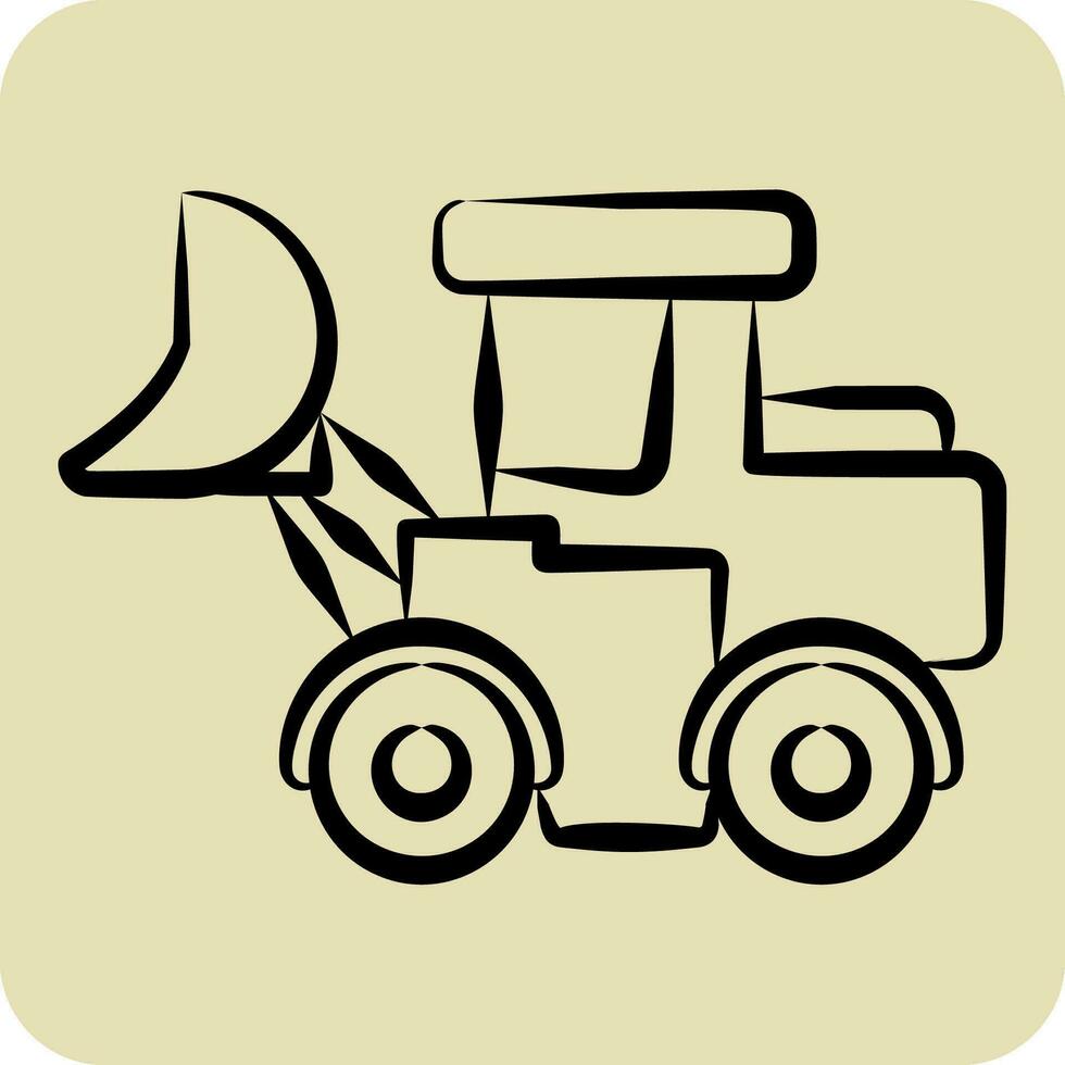 Icon Loader Truck. related to Construction Vehicles symbol. hand drawn style. simple design editable. simple illustration vector