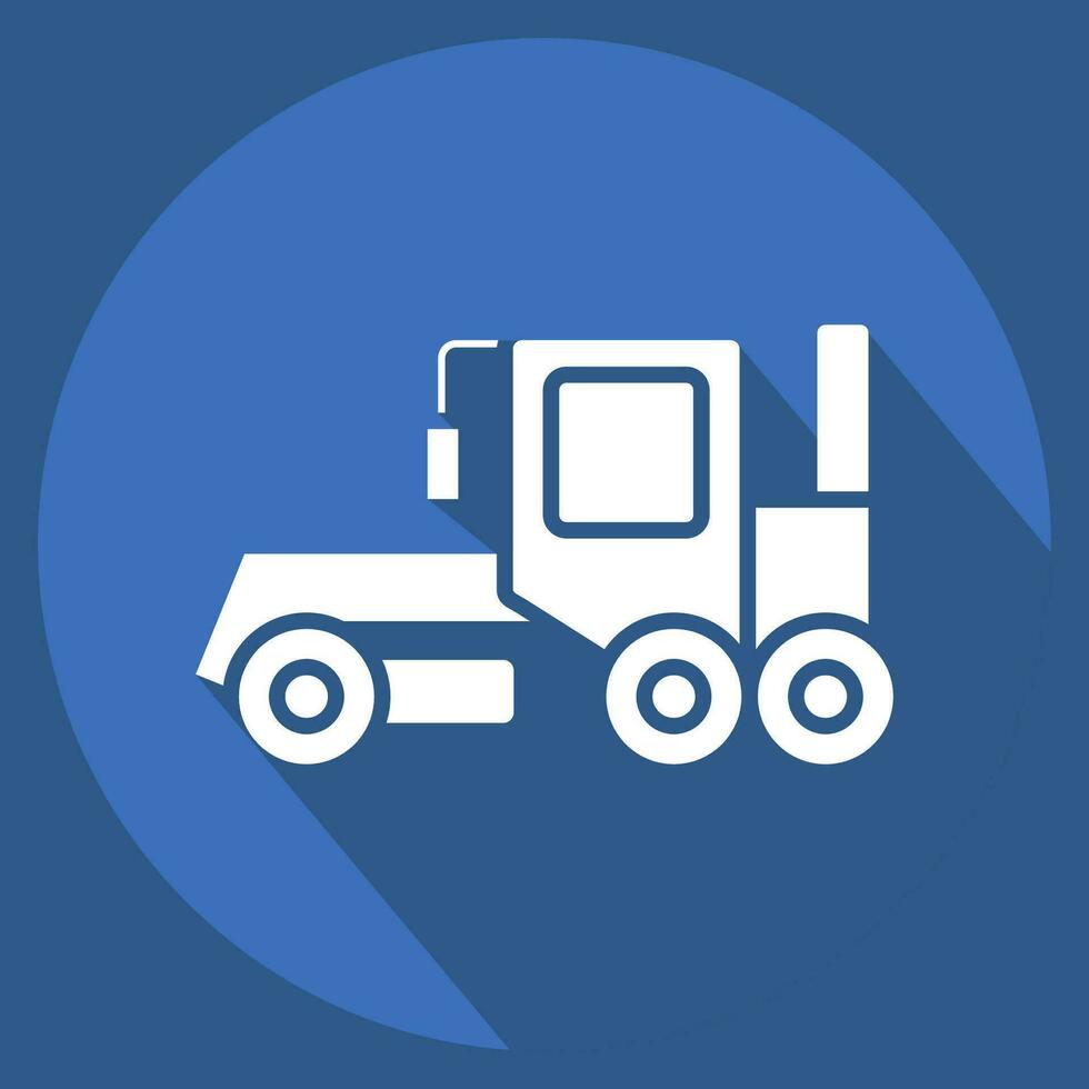 Icon Grader. related to Construction Vehicles symbol. long shadow style. simple design editable. simple illustration vector
