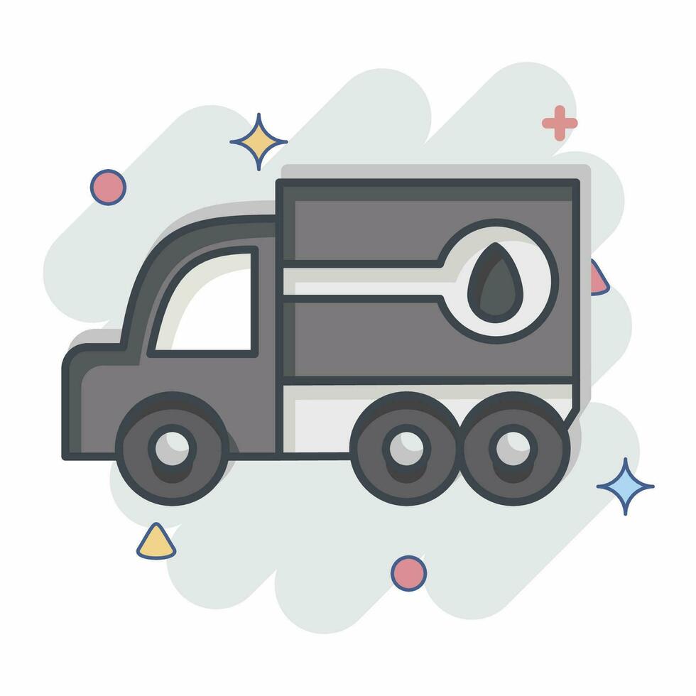 Icon Fuel Truck. related to Construction Vehicles symbol. comic style. simple design editable. simple illustration vector