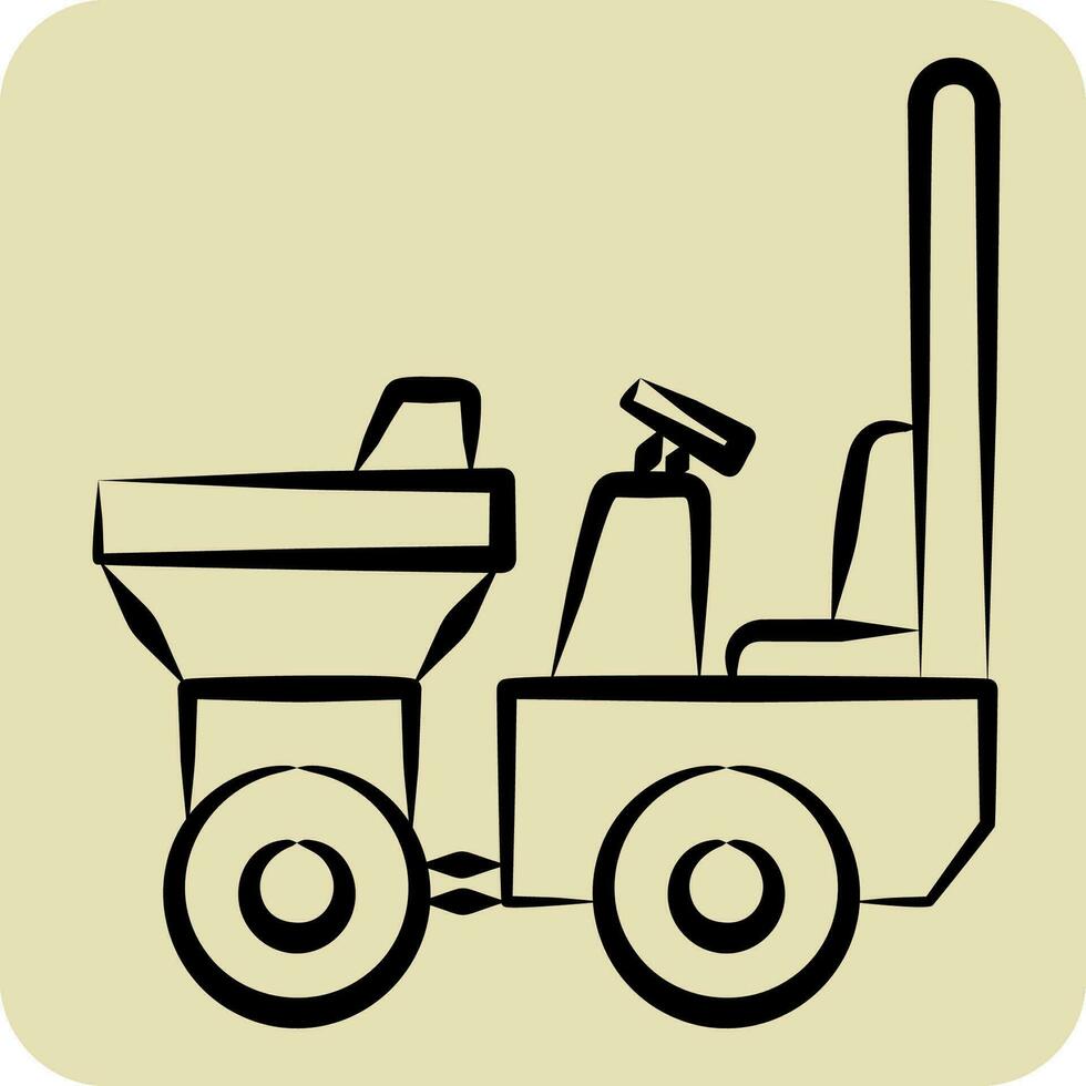 Icon Dumper. related to Construction Vehicles symbol. hand drawn style. simple design editable. simple illustration vector