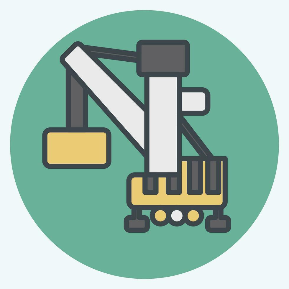 Icon Harbor Crane. related to Construction Vehicles symbol. color mate style. simple design editable. simple illustration vector