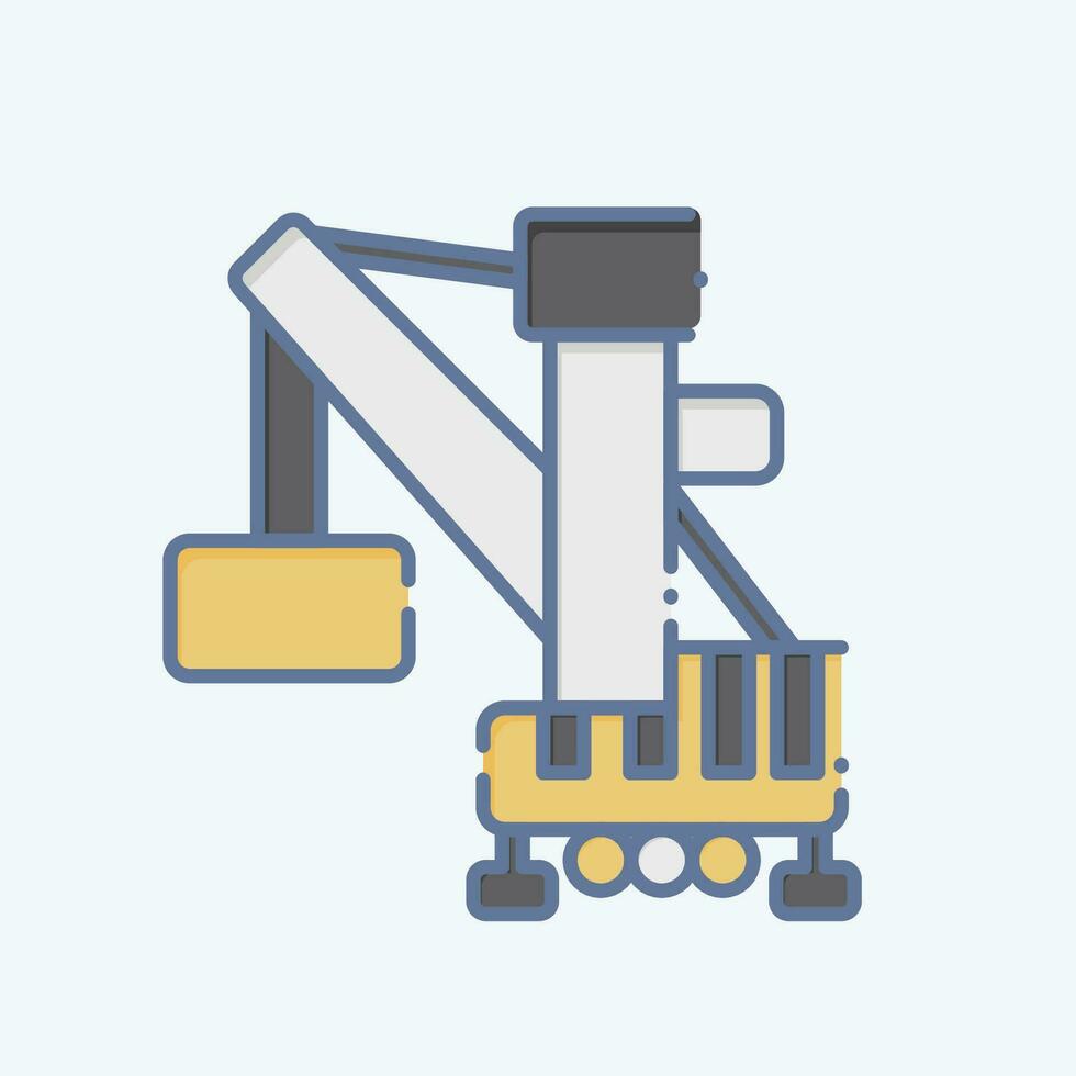Icon Harbor Crane. related to Construction Vehicles symbol. doodle style. simple design editable. simple illustration vector