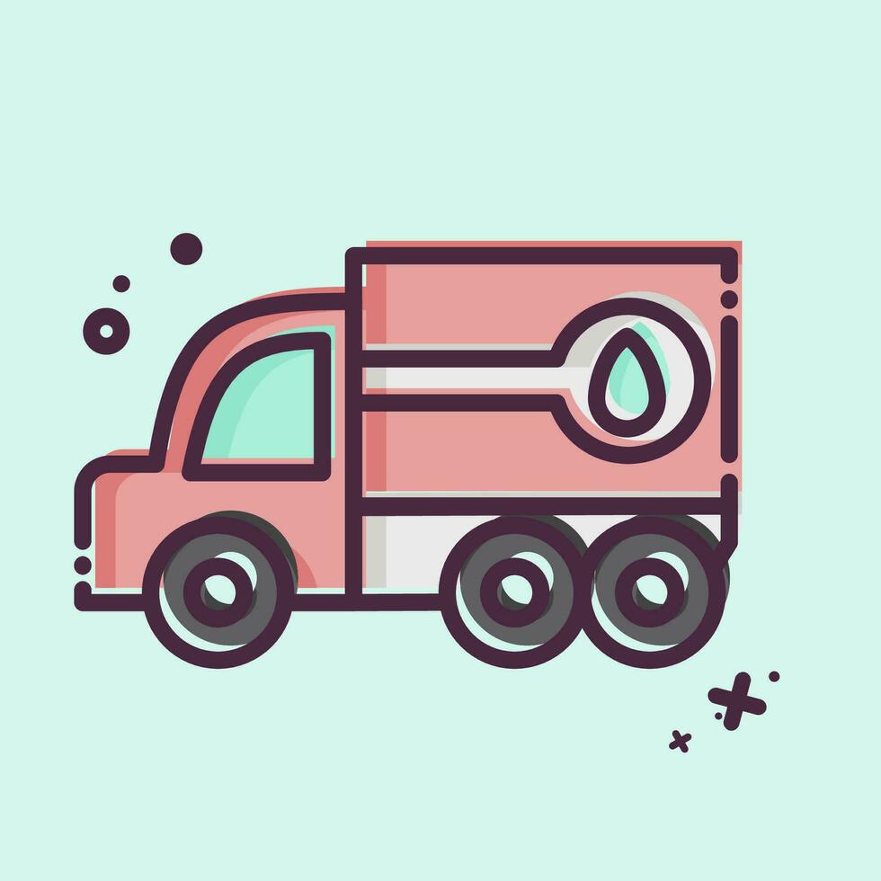 Icon Fuel Truck. related to Construction Vehicles symbol. MBE style. simple design editable. simple illustration vector