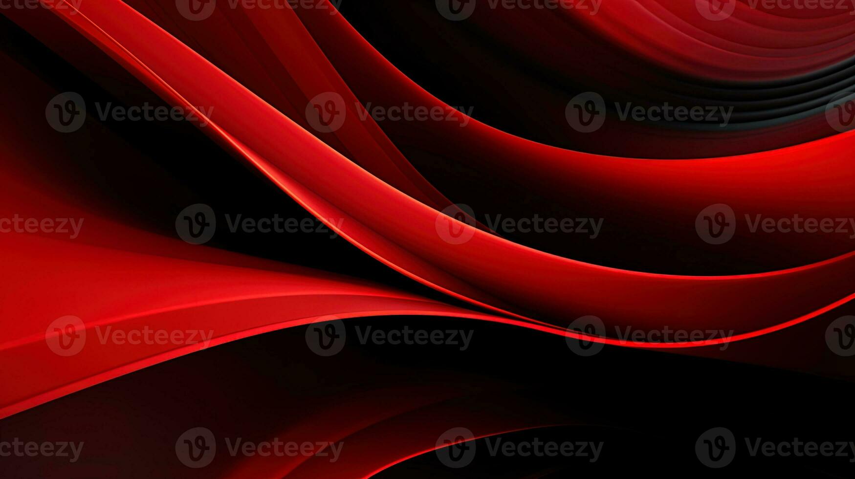 Background of waving lines with a red and black gradient, generated by AI photo