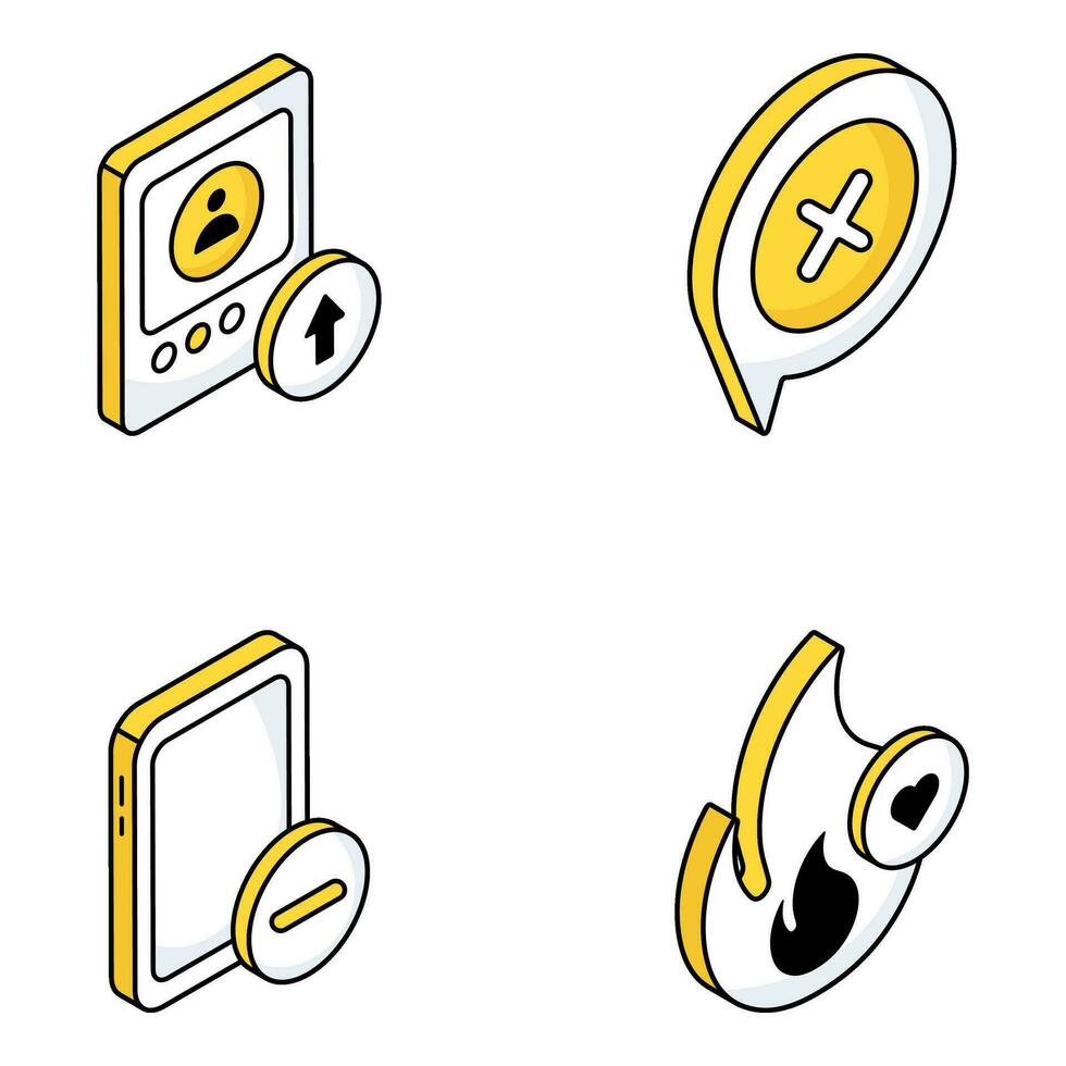 Pack of Social Media and Feedback Flat Icons vector