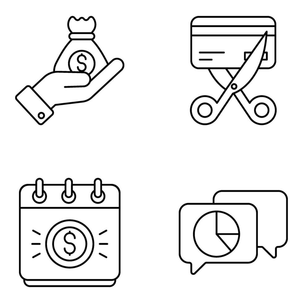 Pack of Finance and Investment Linear Icons vector