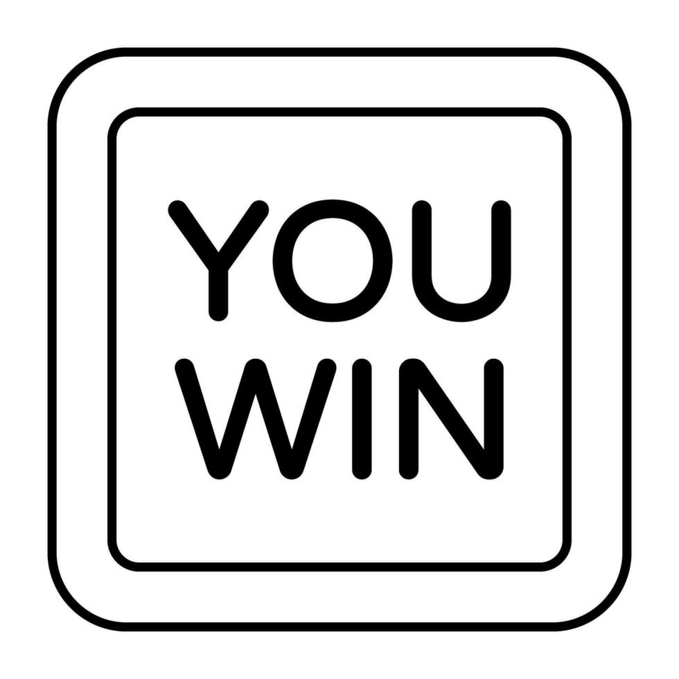 A unique design icon of you win vector