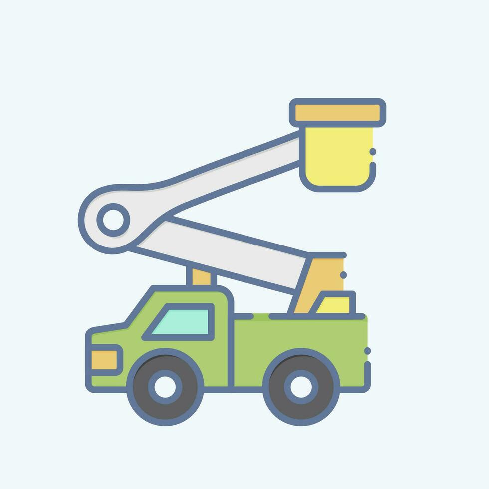 Icon Bucket Truck. related to Construction Vehicles symbol. doodle style. simple design editable. simple illustration vector