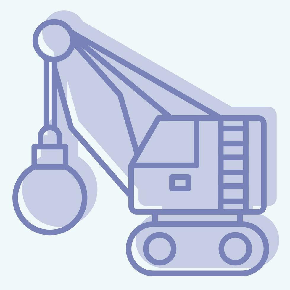 Icon Demolition Crane. related to Construction Vehicles symbol. two tone style. simple design editable. simple illustration vector