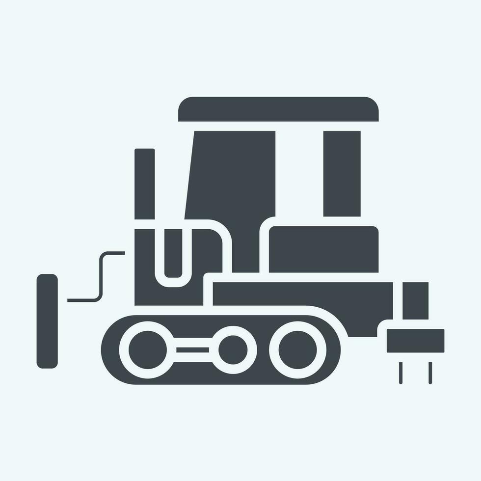 Icon Bulldozer. related to Construction Vehicles symbol. glyph style. simple design editable. simple illustration vector