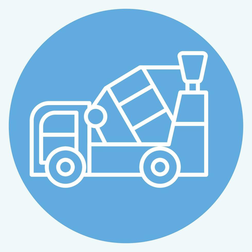 Icon Concrete Mixer. related to Construction Vehicles symbol. blue eyes style. simple design editable. simple illustration vector