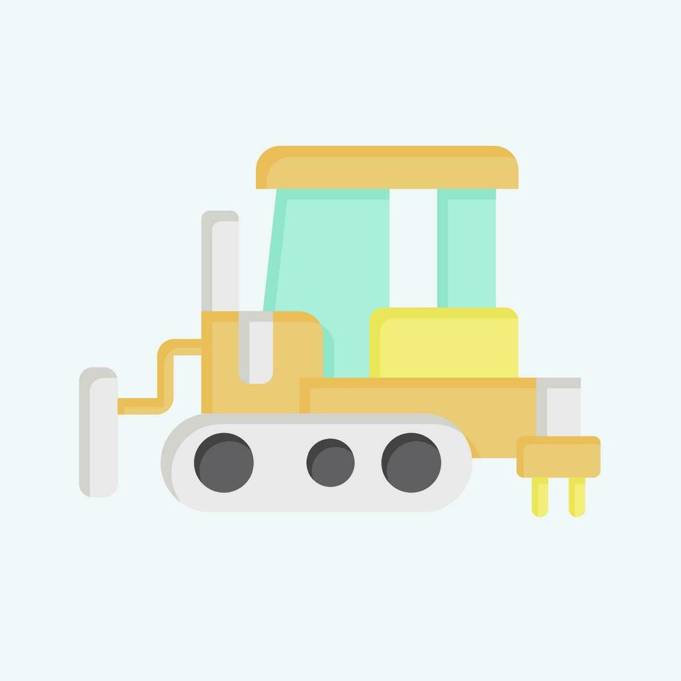 Icon Bulldozer. related to Construction Vehicles symbol. flat style. simple design editable. simple illustration vector