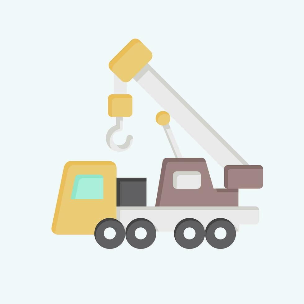 Icon Crane. related to Construction Vehicles symbol. flat style. simple design editable. simple illustration vector