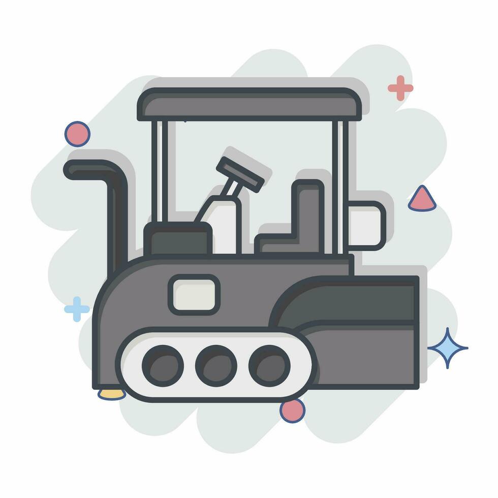 Icon Asphalt Paver. related to Construction Vehicles symbol. comic style. simple design editable. simple illustration vector