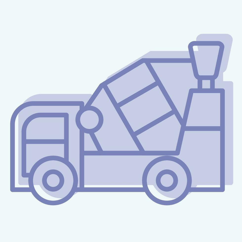 Icon Concrete Mixer. related to Construction Vehicles symbol. two tone style. simple design editable. simple illustration vector