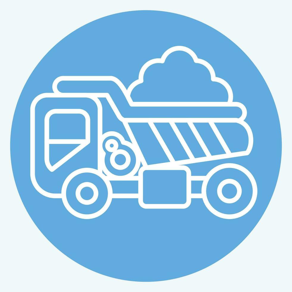 Icon Dump Truck. related to Construction Vehicles symbol. blue eyes style. simple design editable. simple illustration vector