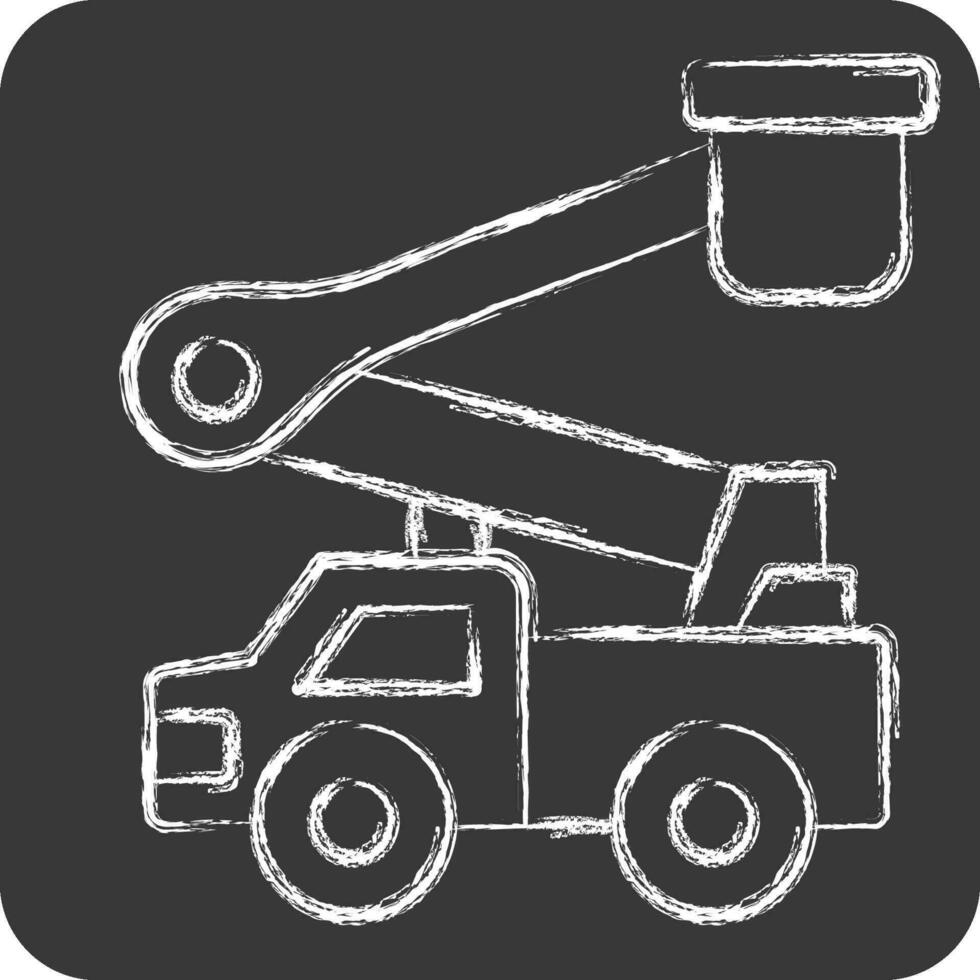 Icon Bucket Truck. related to Construction Vehicles symbol. chalk Style. simple design editable. simple illustration vector