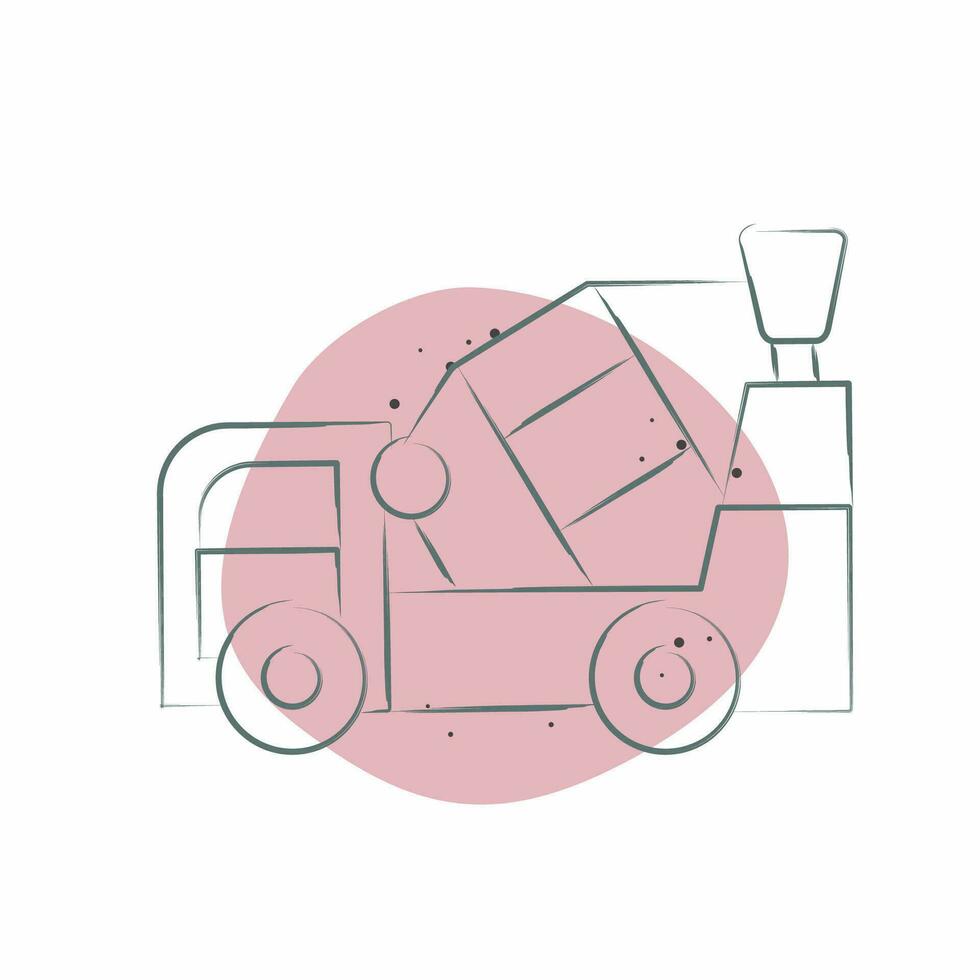 Icon Concrete Mixer. related to Construction Vehicles symbol. Color Spot Style. simple design editable. simple illustration vector