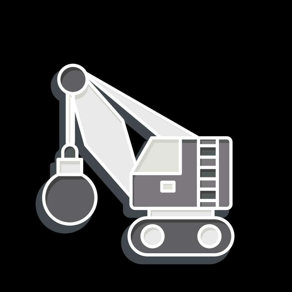 Icon Demolition Crane. related to Construction Vehicles symbol. glossy style. simple design editable. simple illustration vector