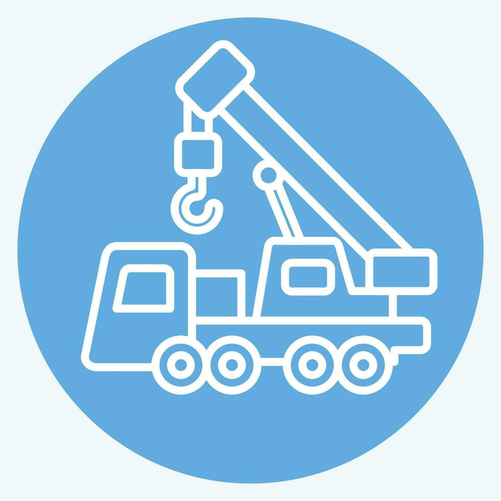 Icon Crane. related to Construction Vehicles symbol. blue eyes style. simple design editable. simple illustration vector