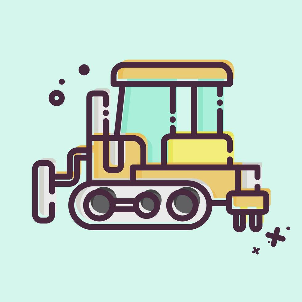 Icon Bulldozer. related to Construction Vehicles symbol. MBE style. simple design editable. simple illustration vector