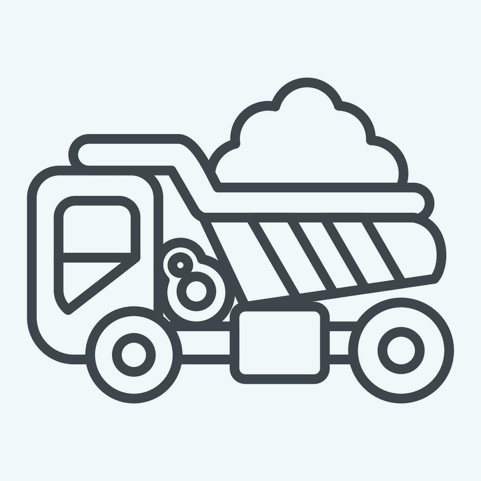 Icon Dump Truck. related to Construction Vehicles symbol. line style. simple design editable. simple illustration vector